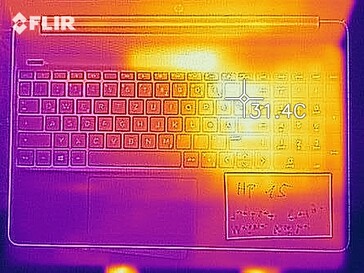 Mapa de calor durante la operación en reposo - arriba