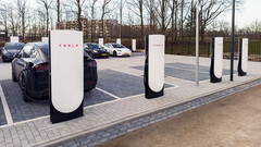 El nuevo diseño de la estación Supercharger (imagen: Tesla Charging/Twitter)