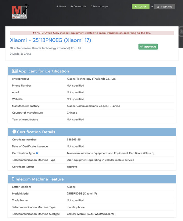 (Fuente de la imagen: NBTC)