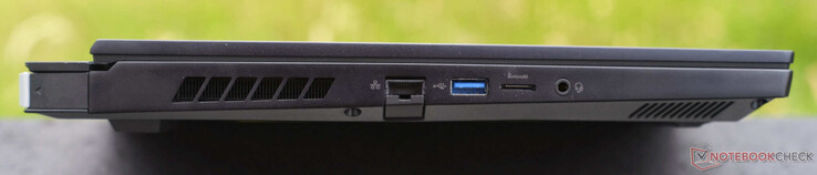 Izquierda: Gigabit RJ45, USB-A 3.1, lector de tarjetas microSD, toma de audio