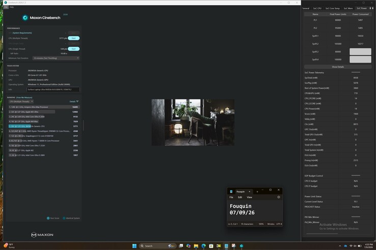 Puntuación de Nvidia RTX Spark en Cinebench 2026