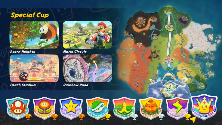 La octava copa en Mario Kart Worlds. (Fuente de la imagen: Nintendo)
