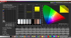 Aplicación CalMAN ColorChecker Vivid brillo máximo (espacio de color objetivo DCI-P3)