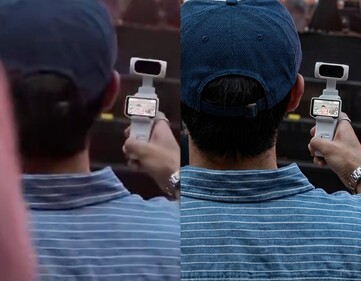 La Insta360 Luna Ultra blanca en imágenes prácticas filtradas de un concierto.