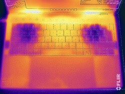 Puede ver el tamaño del panel táctil en la imagen de infrarrojos.