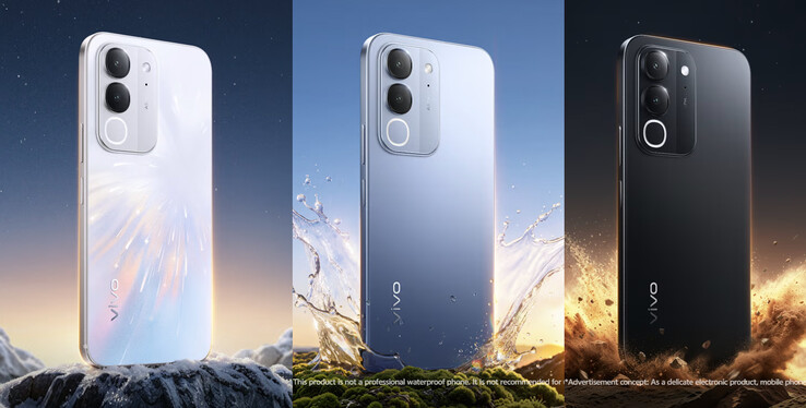 El Vivo Y600i en los colores «Baby’s Breath», «Clear Blue» y «Polar Night»