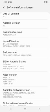 Samsung Galaxy Software A31