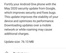 Xiaomi Mi A1 May 2020 software update notification (Source: Own)