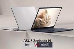 Intel-ZenBook 14 frente a AMD-ZenBook 14 (Fuente de la imagen: Asus con modificaciones)