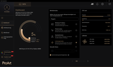 Perfiles energéticos del ProArt Creator Hub