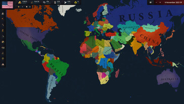 Una imagen que muestra el mapa del mundo en Age of History 3.