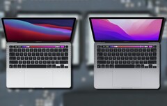 Parece que la unidad SSD de 256 GB del MBP 13 M1 es más rápida que la unidad de 256 GB del MBP 13 M2. (Fuente de la imagen: Apple - editado)