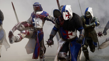Una imagen del juego Mordhau mostrando caballeros. (Fuente de la imagen: Steam)