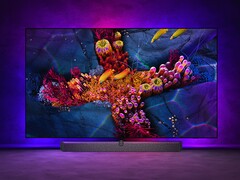 Los modelos más grandes de los televisores Philips OLED+937 (arriba) y OLED+907 tienen un brillo máximo de 1.300 nits. (Fuente de la imagen: Philips)