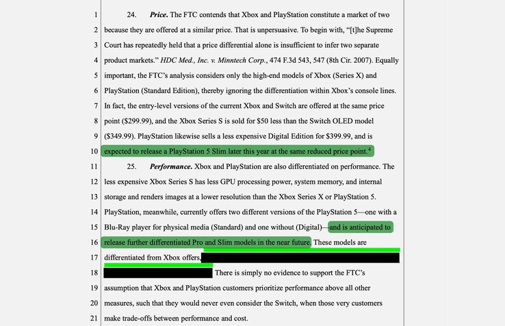 El documento contiene algunas pistas sobre el precio y la fecha de lanzamiento de la Sony PlayStation 5 Slim (Imagen: Court Listener)