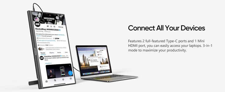 El A1M puede conectarse con un solo cable (Fuente de la imagen: Arzopa)