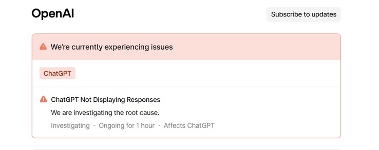 OpenAI ha reconocido el problema. (Fuente de la imagen - OpenAI)
