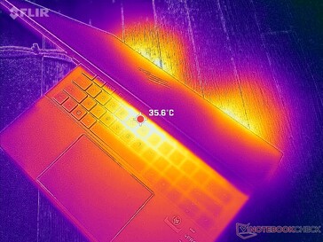 El calor residual sale por la parte trasera y sube hacia la parte delantera de la pantalla