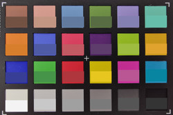 ColorChecker: La mitad inferior de cada área de color muestra el color de referencia - Sensor gran angular