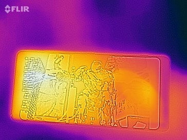 Imagen térmica de la parte frontal del aparato bajo carga