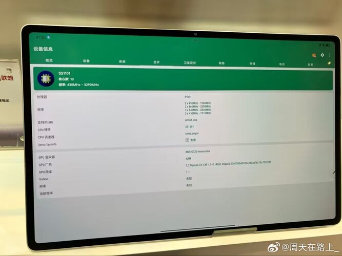 Especificaciones del Lenovo SS1101 (fuente de la imagen: Telegram - grupo privado)