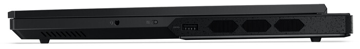 Derecha: Toma de audio combo, interruptor del obturador de la cámara web, USB 3.2 Gen 1 (USB-A)