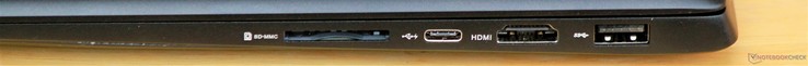 Derecha: Lector de tarjetas SD, USB 3.0 (Gen 1) Tipo C, HDMI 1.4, USB 3.0 (Gen 1) Tipo A
