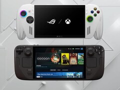 ROG Xbox Ally y Steam Deck OLED fotografiados