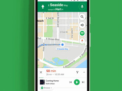 Los controles de música han desaparecido de Google Maps. (Fuente de la imagen: Spotify)