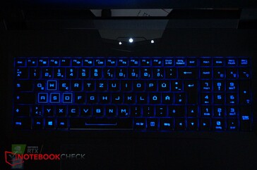 El teclado en azul