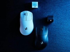 Ratón para juegos Elecom VM800 en blanco y negro con sus respectivos receptores. (Fuente de la imagen: Elecom)