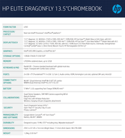 HP Elite Dragonfly Chromebook - Especificaciones. (Fuente de la imagen: HP)