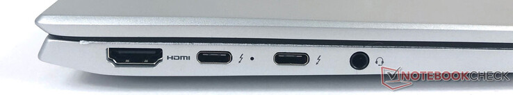 Izquierda: 2x USB-C, 1x HDMI, 1x conector de audio