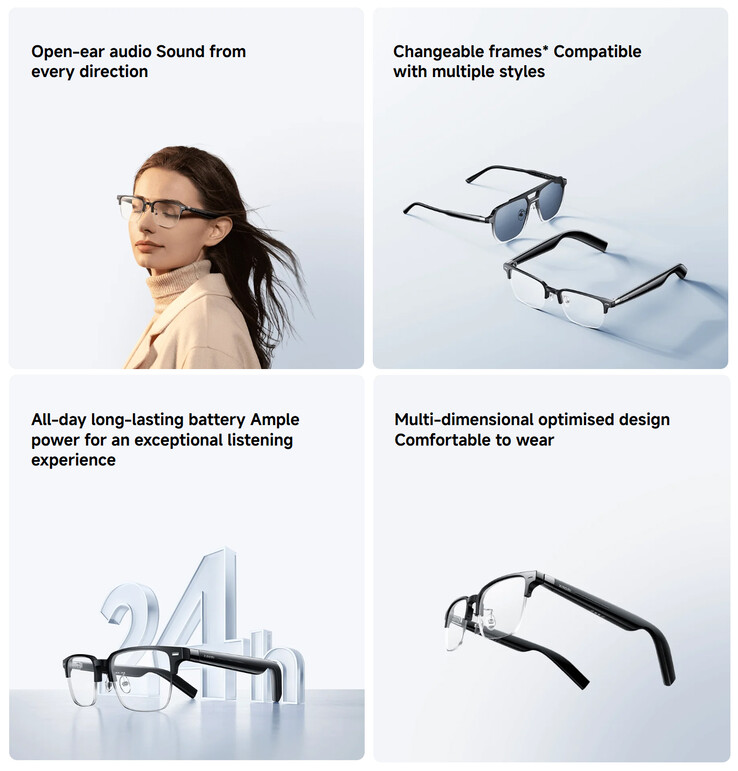 Principales características de las gafas de audio inteligentes (Fuente de la imagen: Xiaomi)