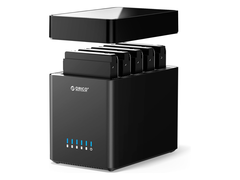 La nueva caja de 5 bahías de Orico admite hasta 90 TB de almacenamiento total al albergar cinco unidades de hasta 18 TB cada una.