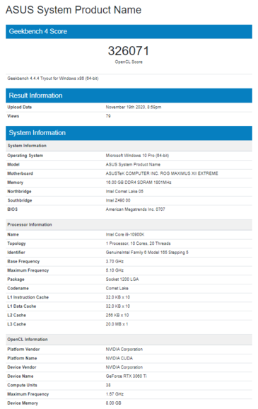 (Fuente de la imagen: Geekbench)