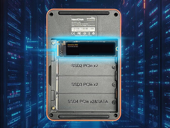 Las cuatro ranuras SSD del mini PC (Fuente de la imagen: Youyeetoo)