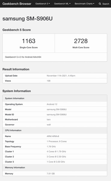 (Fuente de la imagen: Geekbench)