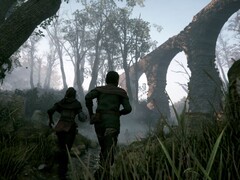 Una imagen en la que aparecen dos personajes de «A Plague Tale: Innocence», ahora con un 90 % de descuento en Steam.