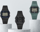 De izquierda a derecha, en la imagen: Casio F-B100W-1AJF, F-B100W-1BJF y F-B100W-3AJF. 