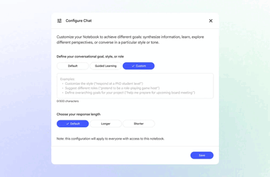 Ahora se puede personalizar el chat a través de un icono de configuración. (Fuente de la imagen: Google)