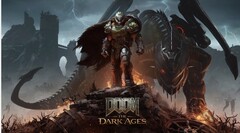 DOOM Slayer se alza sobre un campo de batalla en el key art oficial de DOOM: The Dark Ages (Fuente de la imagen: DOOM: The Dark Ages, cortesía de Keymailer)