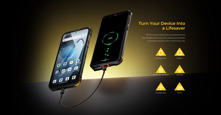 La batería de 10.000 mAh puede cargar otros dispositivos. (Fuente de la imagen: Oukitel)