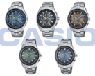 En la fila superior, tenemos (de izquierda a derecha), la Casio OCW-S7000RA-2AJF, la OCW-T2600RA-8AJF y la OCW-S7000RA-5AJF. En la fila inferior, vemos (de izquierda a derecha) las Casio OCW-S400RA-3AJF y OCW-S400RA-2AJF. (Fuente de la imagen: Casio)