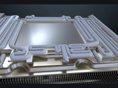 Gigabyte utiliza en varias de sus GPU un gel térmico apto para servidores que se aplica mediante un proceso totalmente automatizado. (Fuente de la imagen: canal de YouTube de AORUS)