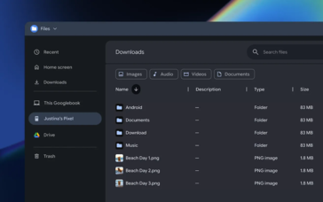 Se puede acceder a los sistemas de archivos tanto del ordenador portátil como del smartphone mediante la aplicación «Archivos»