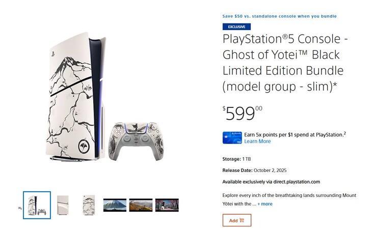 Paquete PS5 Ghost of Yotei. 
