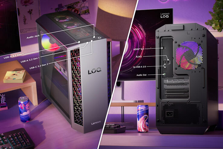 Puertos y diseño de la LOQ Tower 26ADR10 (Fuente de la imagen: Lenovo)
