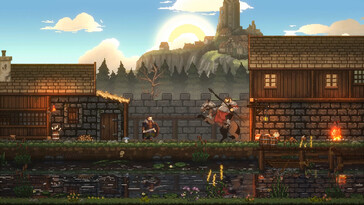 Una imagen en la que aparecen dos personajes de «Sons of Valhalla».