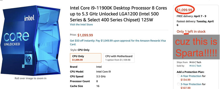 La primera CPU meme de Intel: el Core i9-11900K